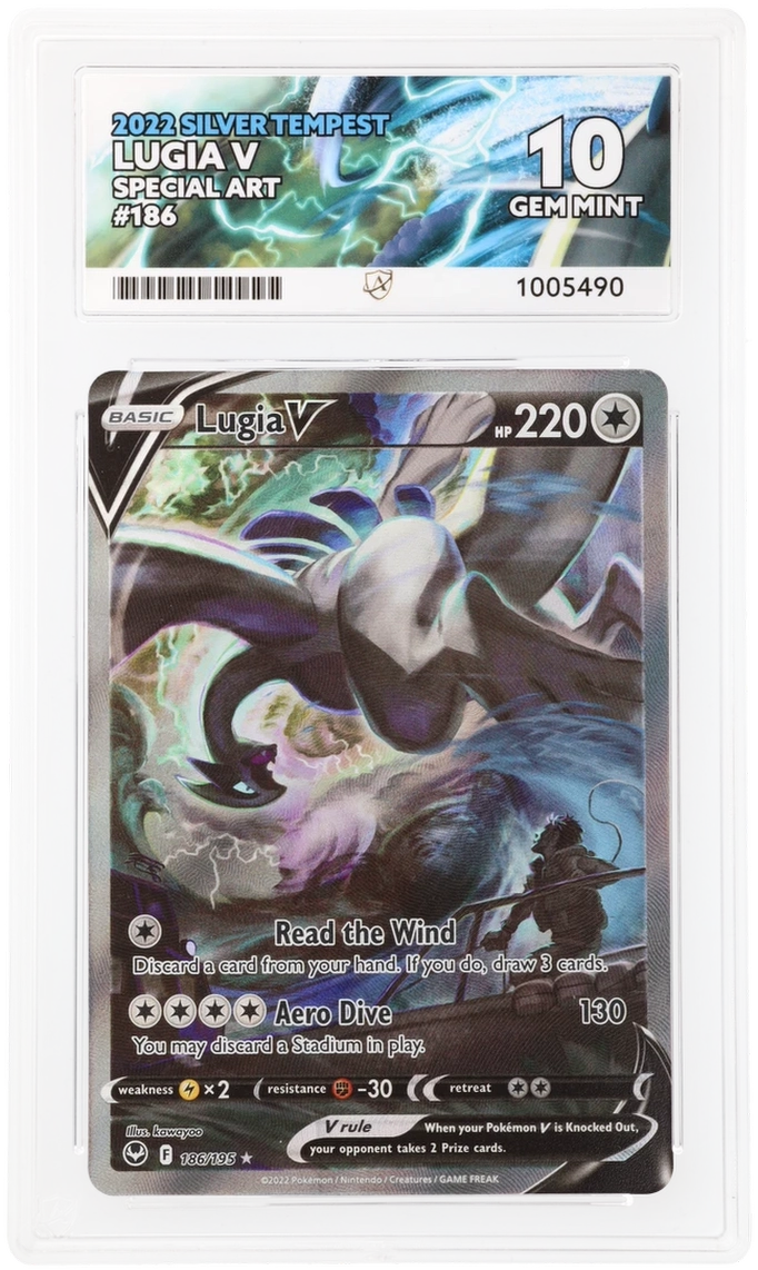GRADED Lugia V 186 ACE 10