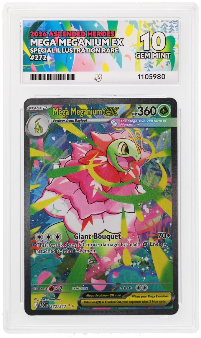 GRADED Mega Meganium ex 272 ACE 10