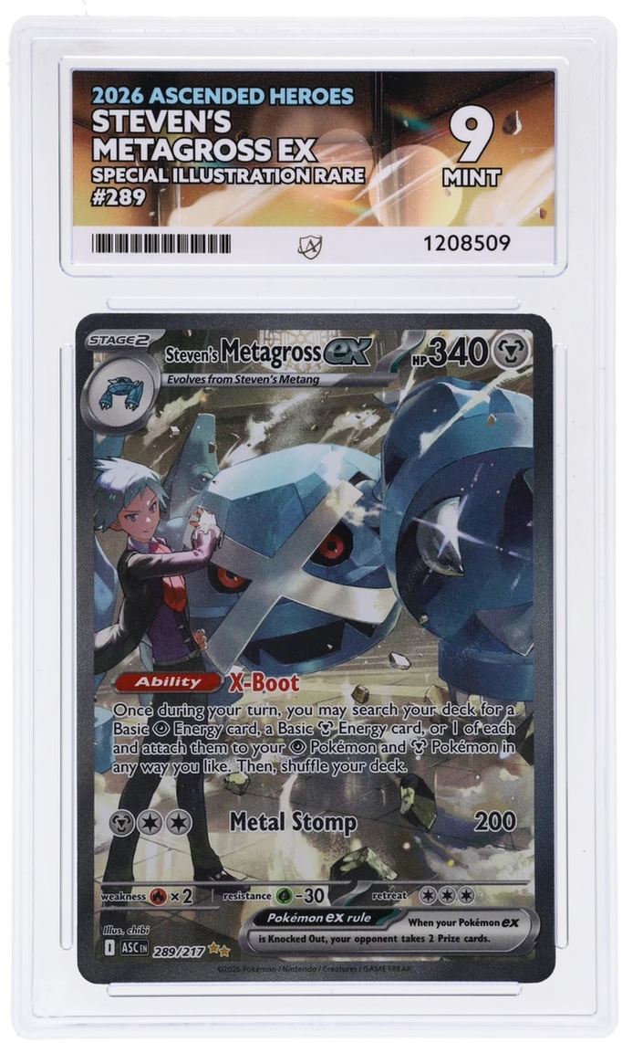 GRADED Steven's Metagross ex 289 ACE 9