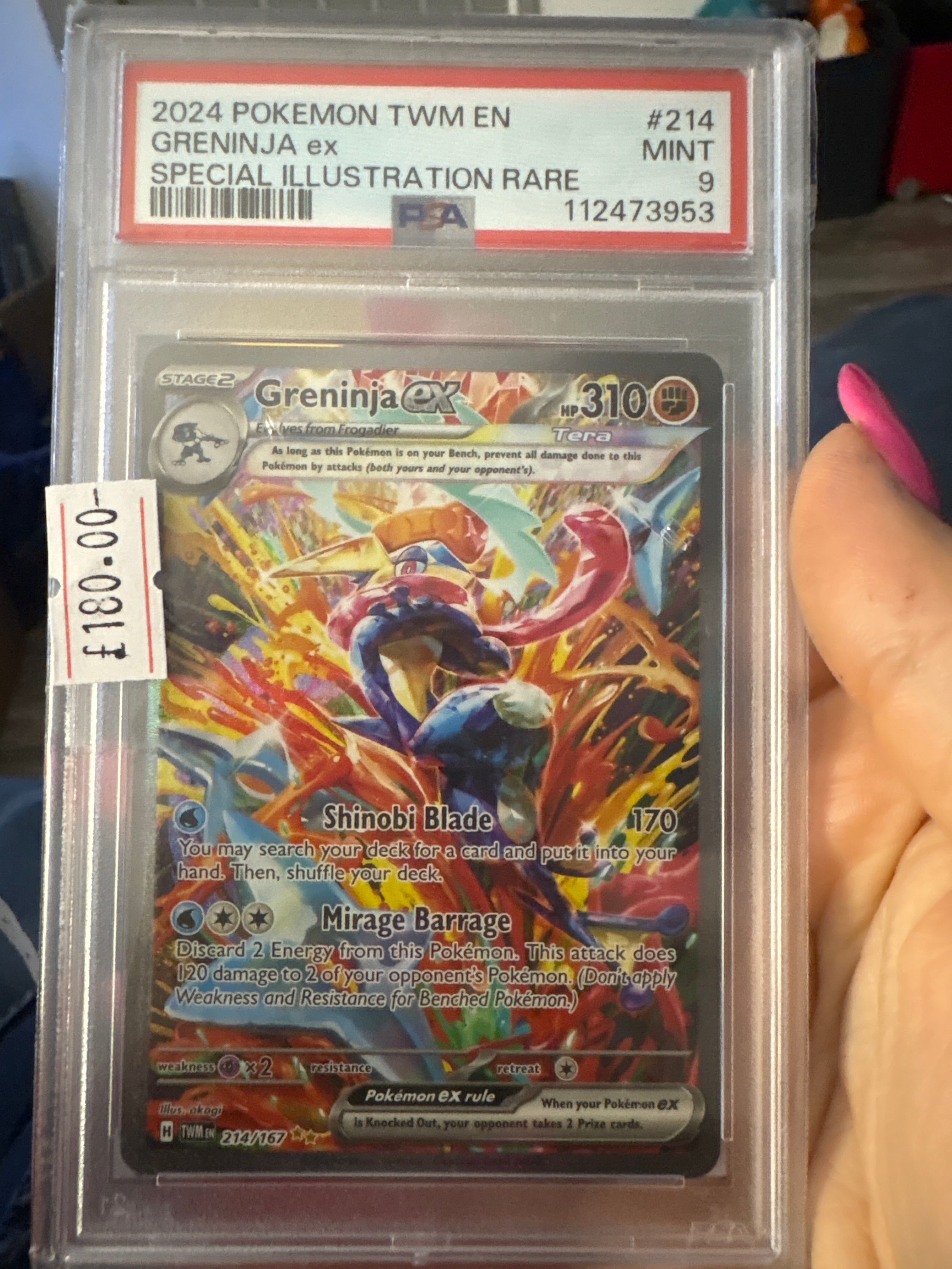 2024 POKEMON TWM EN-TWILIGHT MASQUERADE #214 GRENINJA EX PSA 9