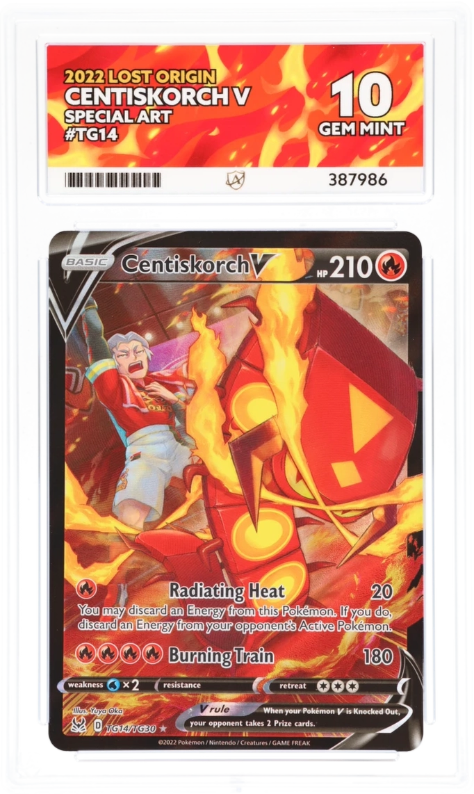 ACE 10 Centiskorch V TG14 Lost Origin Holo Pokemon Card PERFECT SUB GRADES