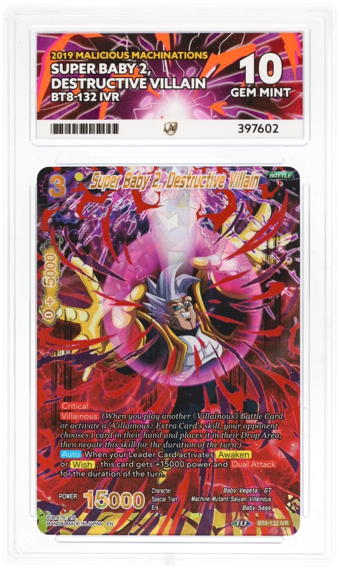 GRADED "Super Baby 2, Destructive Villain — MALICIOUS MACHINATIONS BT8-132 — ACE 10 GEM MINT"