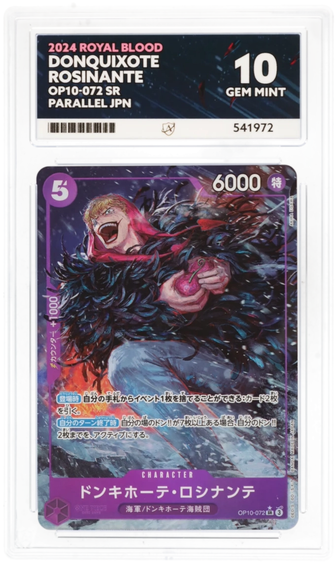 GRADED "Donquixote Rosinante — Royal Blood OP10-072 — ACE 10 GEM MINT"