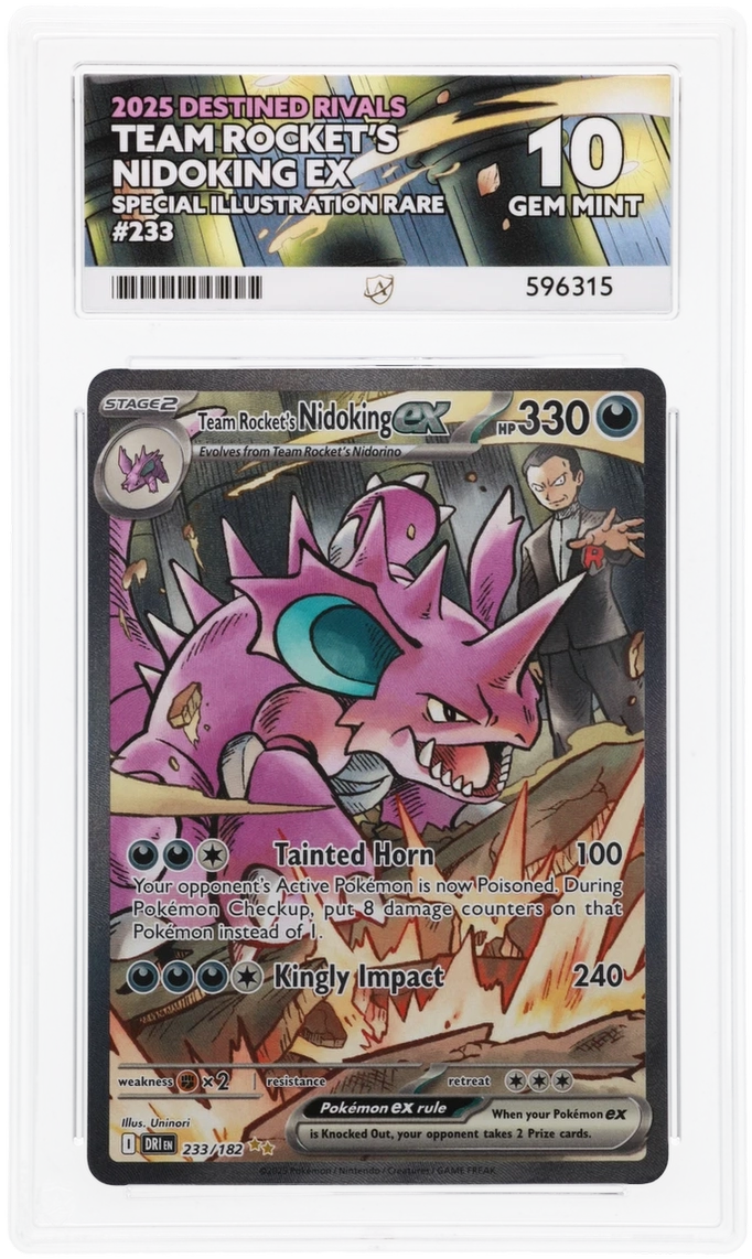 GRADED Team Rocket's Nidoking EX 233 ACE 10