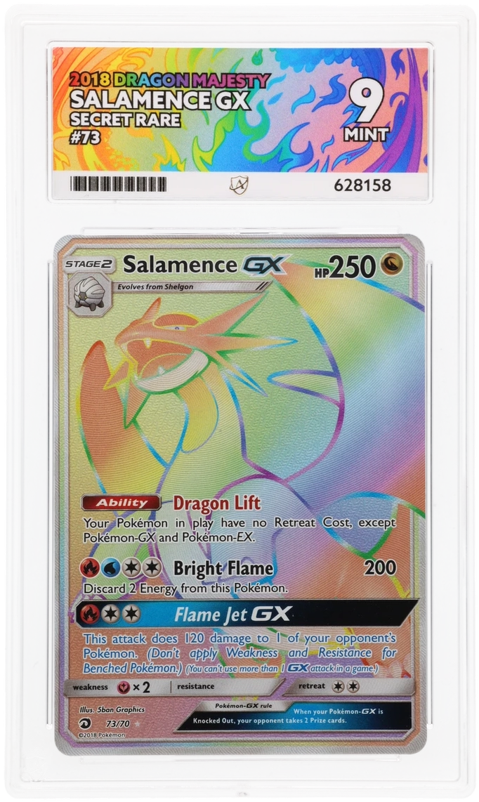 Salamence GX 73/70 Secret Rare Rainbow Sun Moon Dragon Majesty ACE 9 MINT