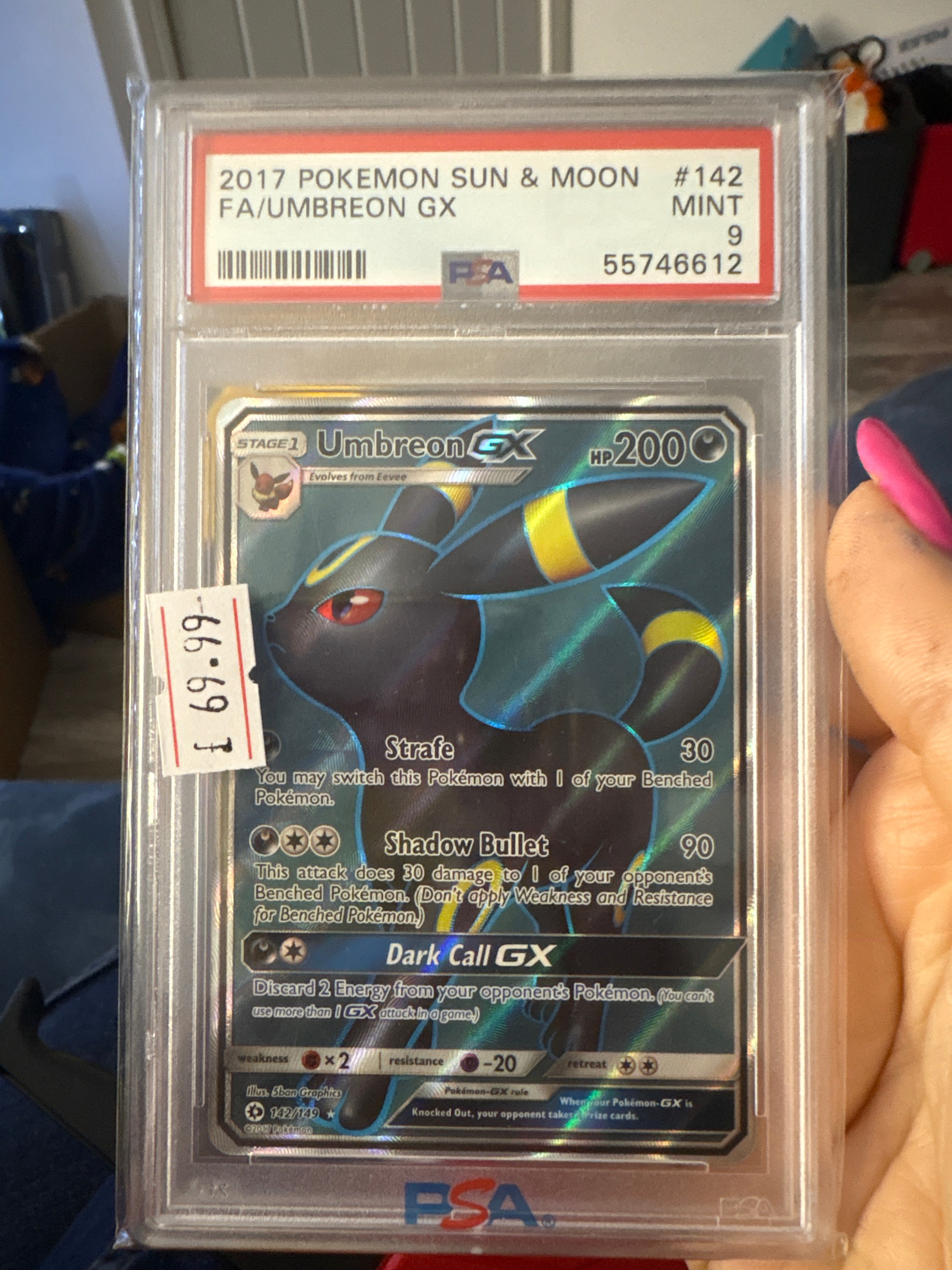 Pokemon - Umbreon GX 142/149 Full Art Holo - Sun & Moon - Graded PSA 9