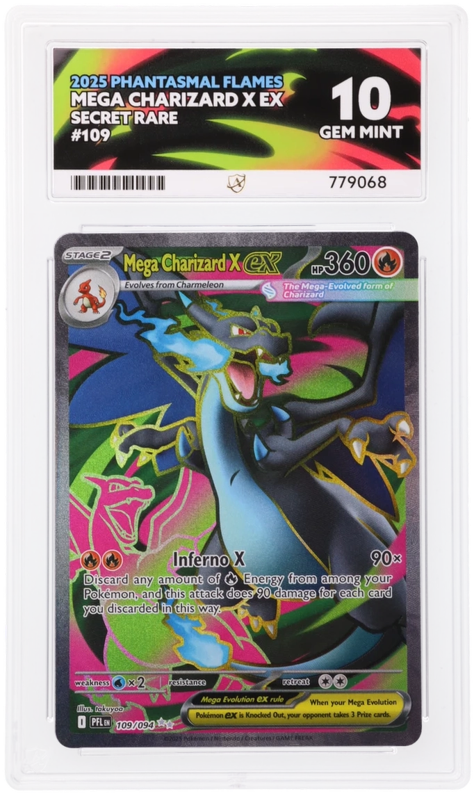 Mega Charizard X EX #109 ACE 10 PERFECT SUB GRADES