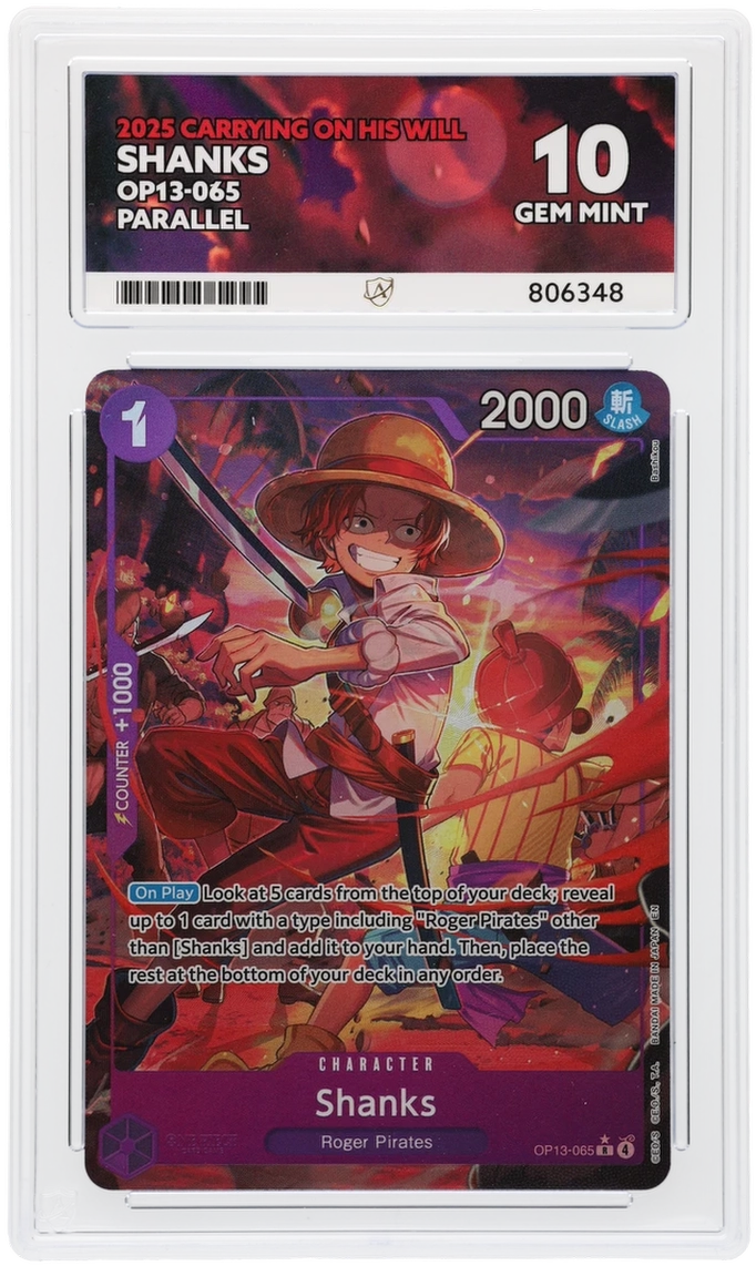 GRADED "Shanks — Carrying On His Will OP13-065 — ACE 10 GEM MINT"