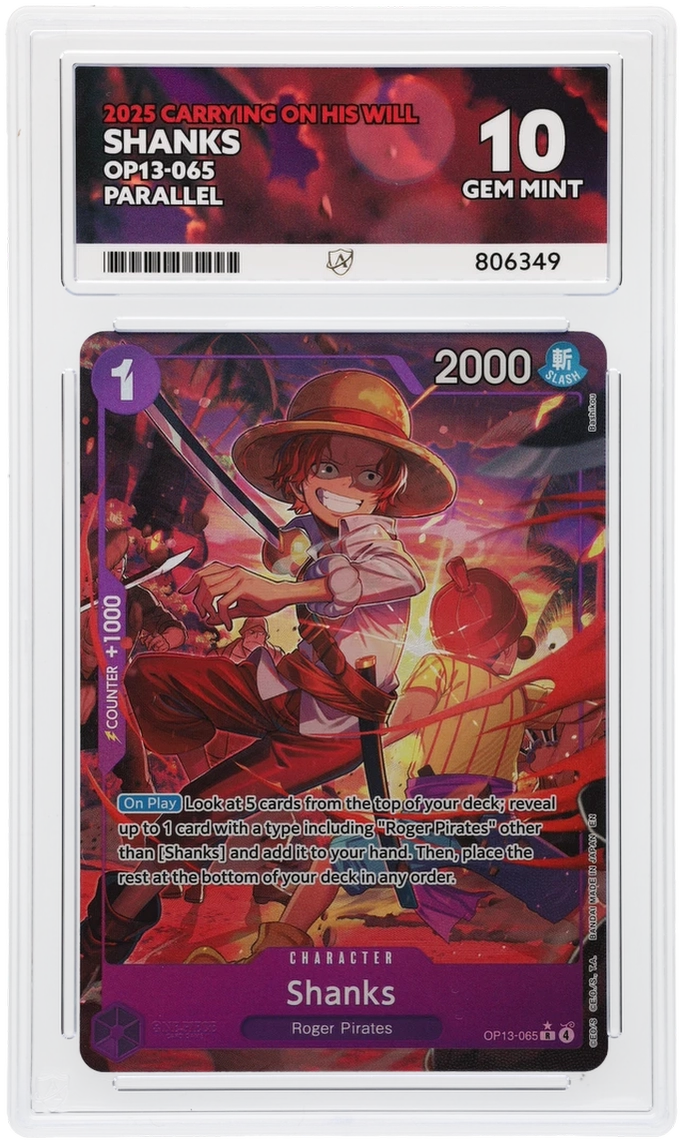 GRADED "Shanks — Carrying On His Will OP13-065 — ACE 10 GEM MINT"