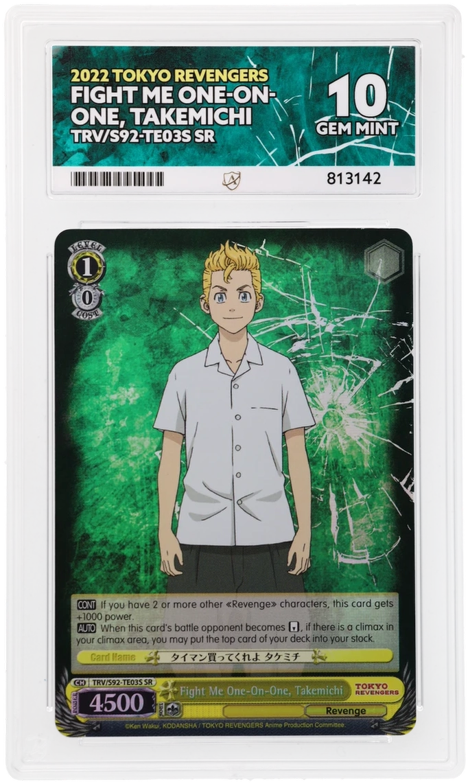 GRADED "Fight Me One-On-One, Takemichi — Tokyo Revengers TRV/S92-TE03S — ACE 10 GEM MINT"