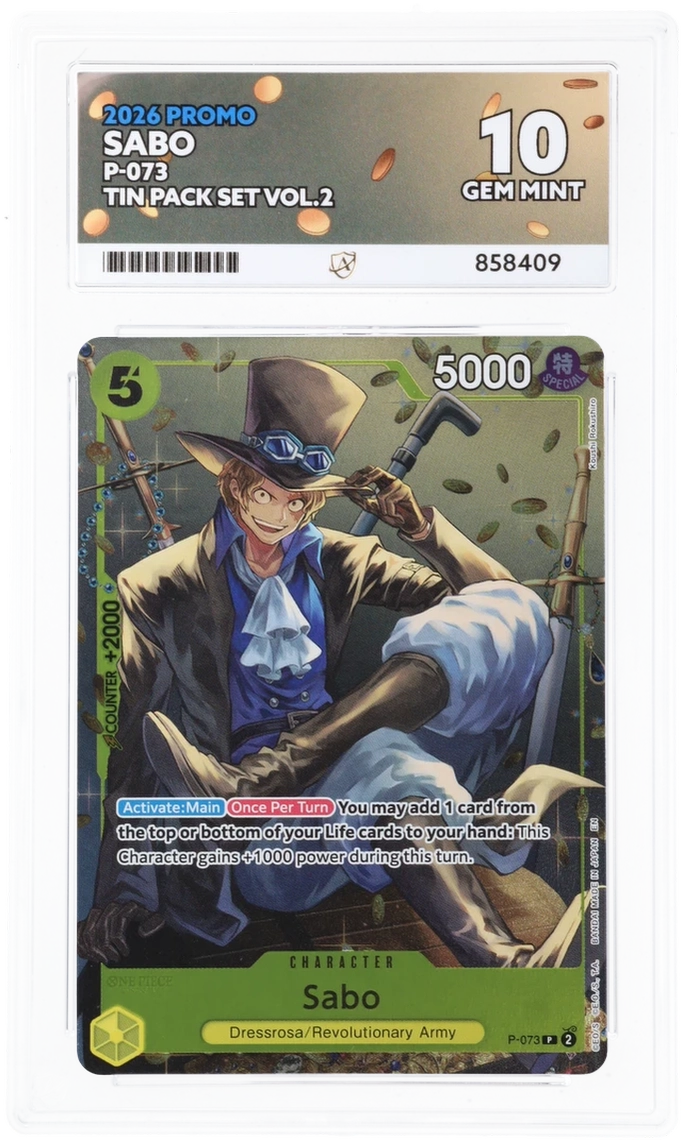 GRADED "Sabo — Promo P-073 — ACE 10 GEM MINT"