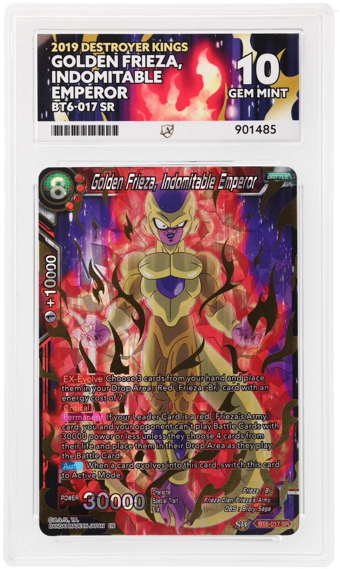 GRADED "Golden Frieza, Indomitable Emperor — DESTROYER KINGS BT6-017 — ACE 10 GEM MINT"