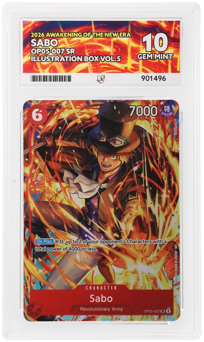 GRADED "Sabo — Awakening of the New Era OP05-007 — ACE 10 GEM MINT"