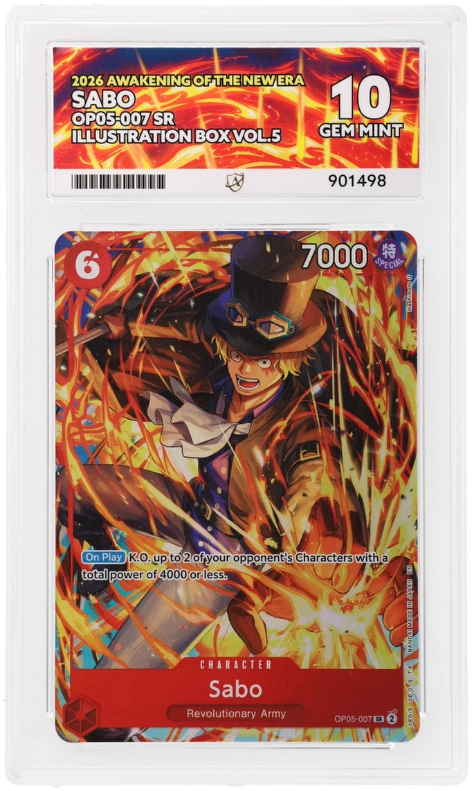GRADED "Sabo — Awakening of the New Era OP05-007 — ACE 10 GEM MINT"
