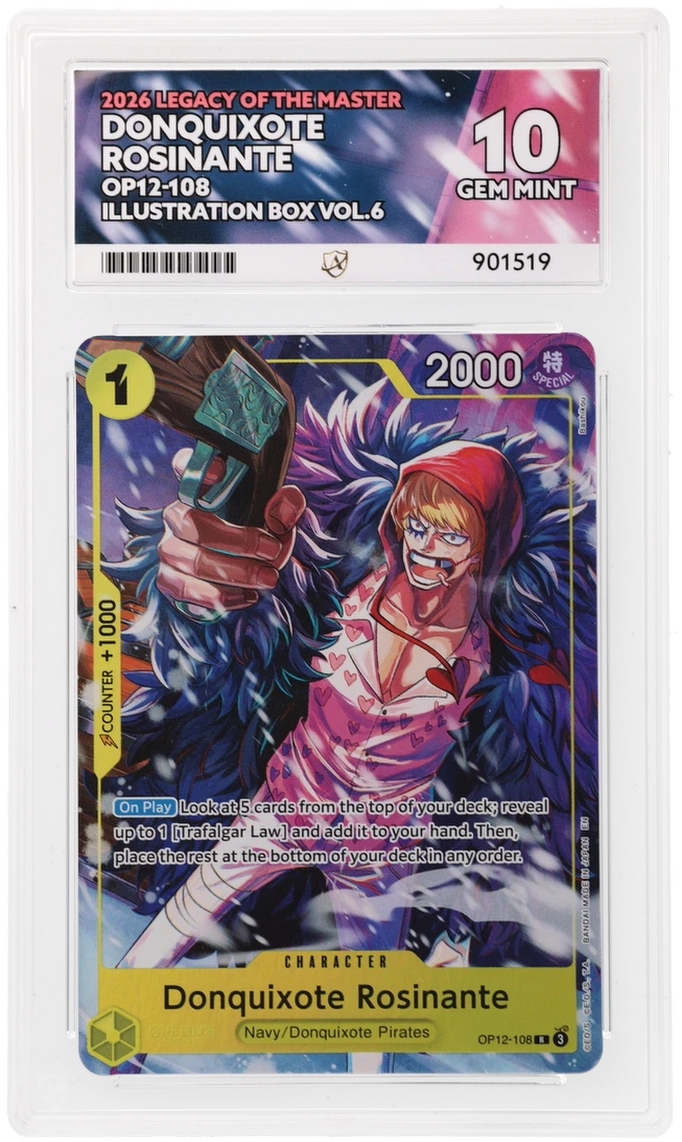 GRADED "Donquixote Rosinante — Legacy of the Master OP12-108 — ACE 10 GEM MINT"
