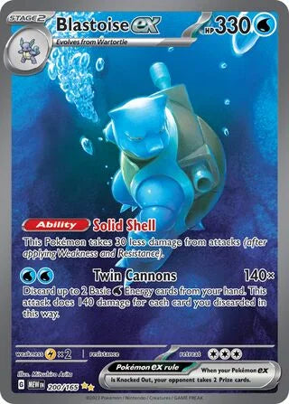 GRADED "Blastoise ex — Scarlet & Violet 151 200/165 — PSA 10"