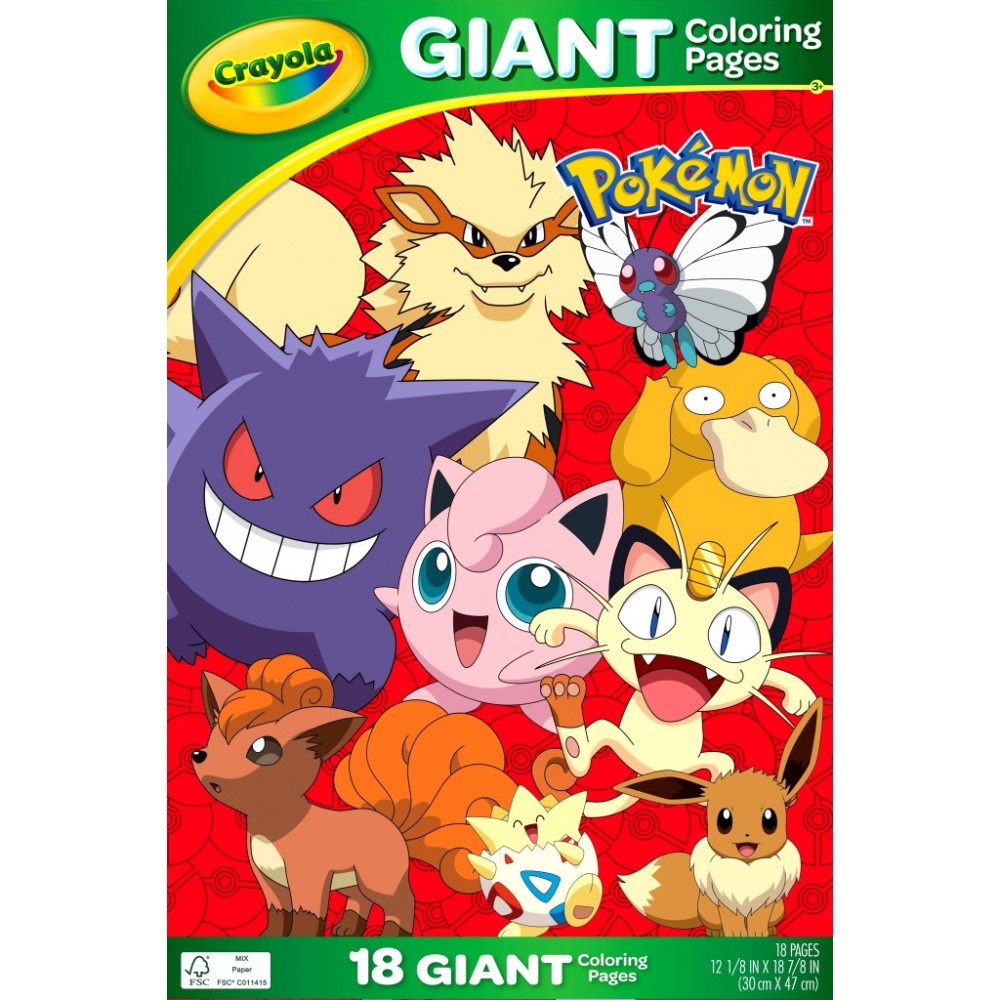 Crayola Pokemon 18-page Giant Colouring Pages