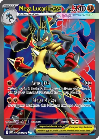 GRADED "Mega Lucario ex — Mega Evolution 160/132 — ACE 10 GEM MINT"