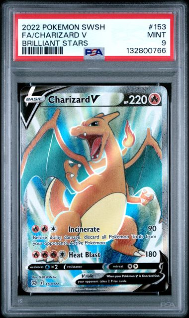 2022 POKEMON SWORD & SHIELD BRILLIANT STARS #153 FA/CHARIZARD V BRILLIANT STARS