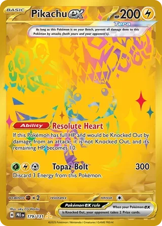 GRADED "Pikachu ex — Prismatic Evolutions 179/131 — ACE 10 GEM MINT"
