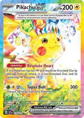 GRADED "Pikachu ex — Surging Sparks 238/191 — PSA 9"