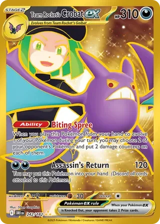 GRADED "Team Rocket's Crobat ex — Destined Rivals 242/182 — ACE 10 GEM MINT"