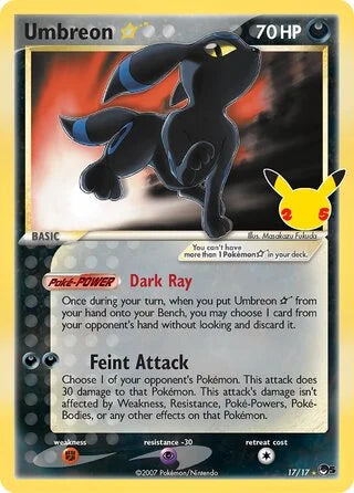GRADED "Umbreon Gold Star — Celebrations 17/17 — ACE 9 MINT"