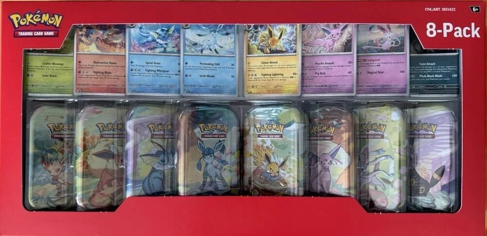 NEW SHOP STOCK Costco Prismatic Evolutions 8-Pack Mini Tins