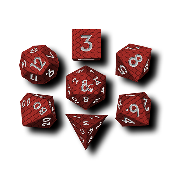 Fanroll - D&D Dragon Scale Silicone Dice Set - Red