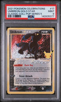 GRADED 2021 POKEMON CELEBRATIONS CLASSIC COLLECTION #17 UMBREON-GOLD STAR CLASSIC COLL-POP SERIES 5 PSA 9