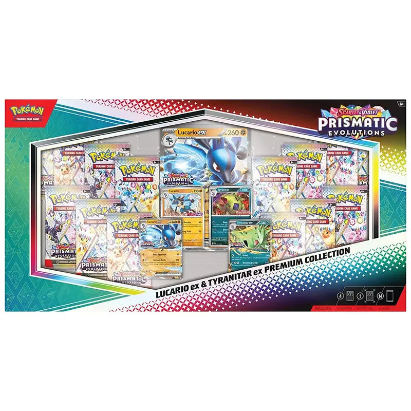 NEW SHOP STOCK Prismatic Evolutions Lucario Ex & Tyranitar Ex Premium Collection