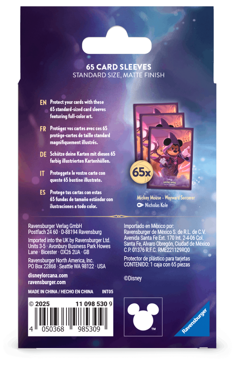Disney Lorcana: Reign of Jafar Card Sleeves - Mickey Mouse