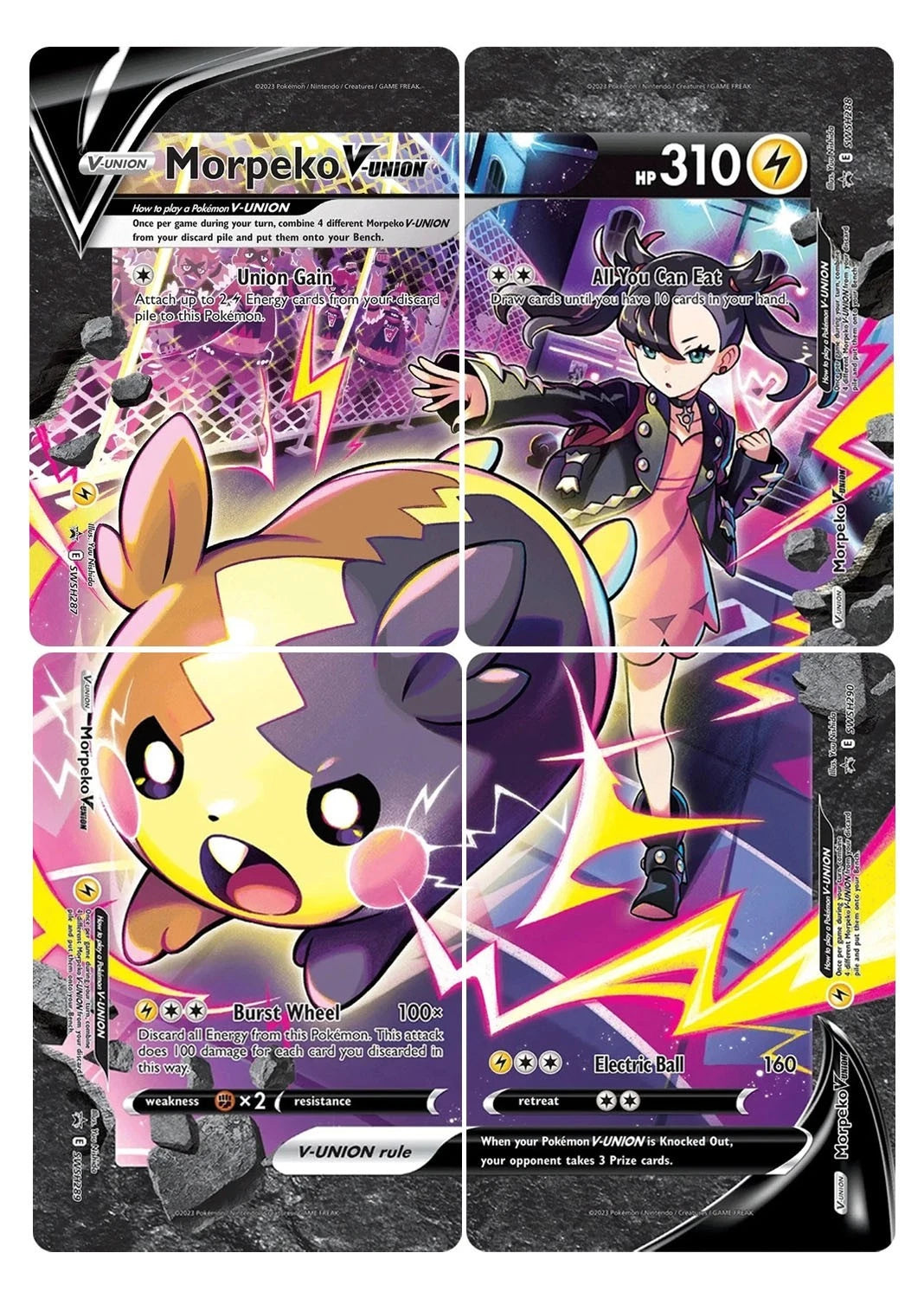 Morpeko V-Union Promo's (SWSH287,SWSH288,SWSH289SWSH290)